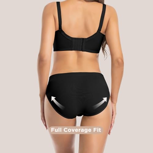 Womens Bikini Panties Seamless Underwear, Soft Stretch Cheekini Hipster Briefs 6 Pack4