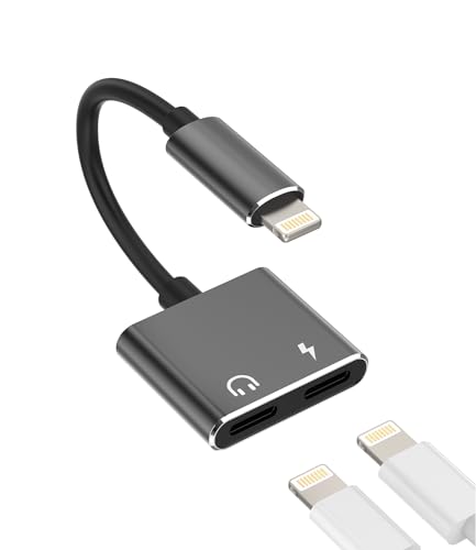 ライトニングジャックイヤホン充電変換アダプター(2 in 1)アップルMFI認証 Lightning コード分岐繋ぐじゃっく有線ヘッドホンスプリッターAUXあだぷたー対応Apple急速充電器対応スマホパソコンアクセサリー対応iPhone 14 Plus 1