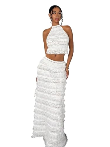 Women's 2025 Summer Casual Long Skirts Casual Low Waist A-Line Solid Color Skirt