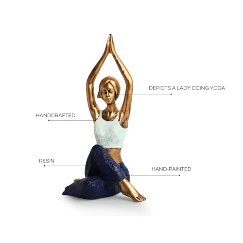 Image of ExclusiveLane 'Yoga Lady Staute' Showpiece for Home Decor (Resin, 10.9 Inch, Handcrafted) |Decorative Items for Living Room Show Pieces for Home Decor Living Room Curios Showpieces for Gifts