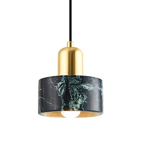 Chandelier marbre E27 YRYRYW or et vert, suspension design scandinave pour chambre et bar