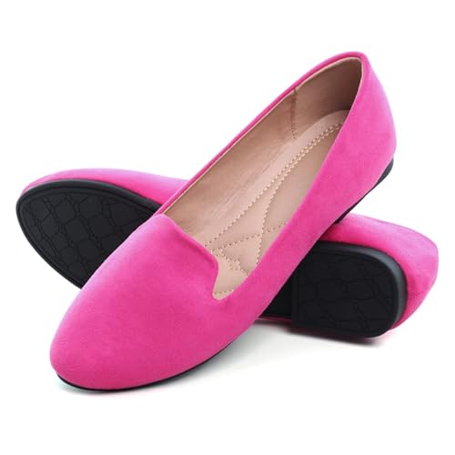 Image of Dear Time Women's Casual Loafers Flats Comfortable Round Toe Dress Shoes Slip On Ballet Flats for Women Work Office Shoes