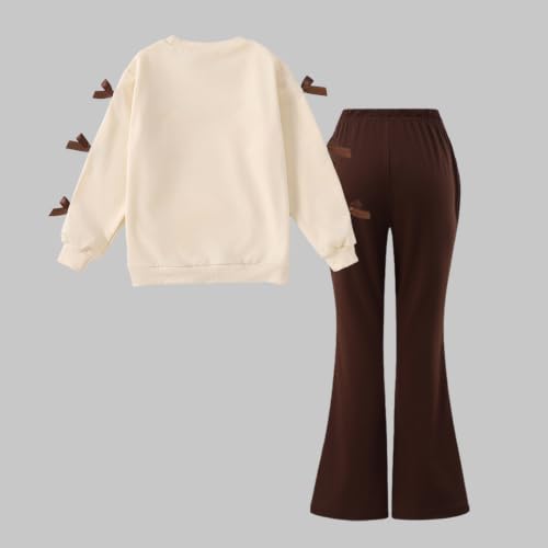 Image of Girls Outfits 2 Piece Long Sleeve Butterfly Sweatshirt and Pants Fall Clothing Set Size 7-14 Years