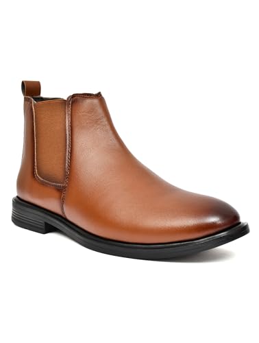Image of GreaTech Men's Chelsea Boots | Premium Synthetic Leather Slip-On Formal Shoes for Men | Classic Ankle Boots with Anti-Slip Sole | Office, Party & Casual Wear