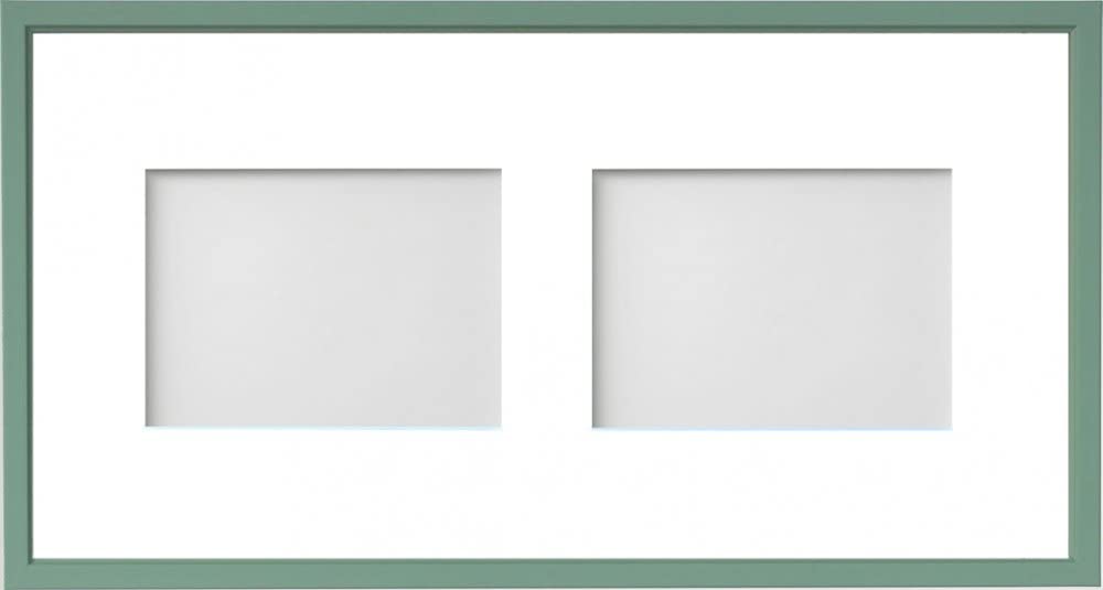 Frame Company Drayton Multi Aperture Photo Frame, Green, 20x10 for 7x5 inch (x2)