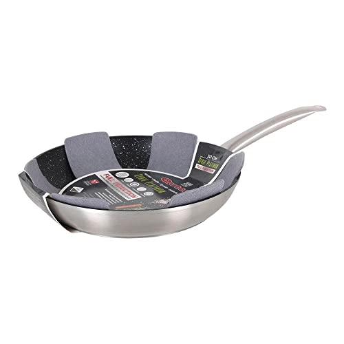 Quttin 30Cm Full Induction Platinum 141336 Sartén Antiadherente de Aluminio Forjado Plateado,...