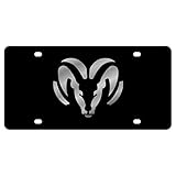 Eurosport Daytona License Plate for Dodge Ram Black Laser Acrylic - 2401-1