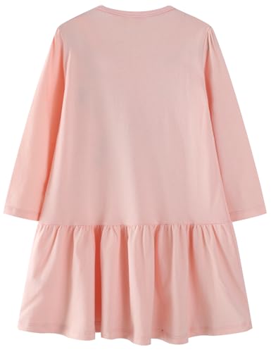 FreeLu Girls Christmas Dresses Longsleeve Cartoon Dress Striped Casual Cotton T-Shirt2