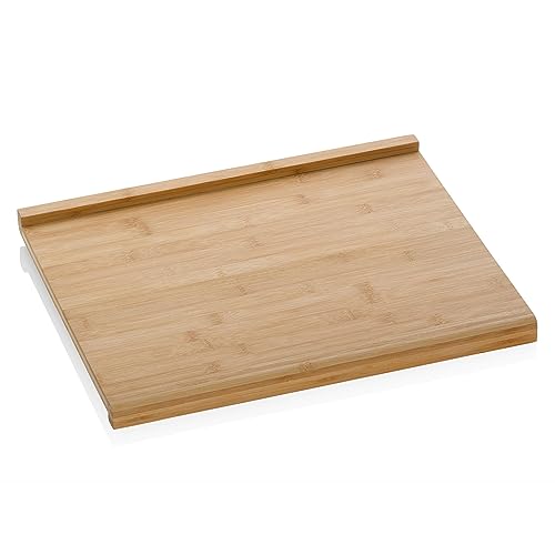 kela Schneidebrett mit Anlagekanten 48 x 38 x 1,8 cm KIANA, Bambus Backbrett groß, beidseitig verwendbar, Schneidebrett Holz, Backunterlage