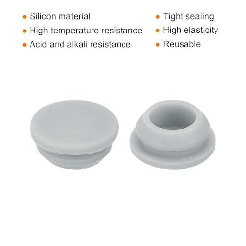 Image of MECCANIXITY 30pcs Silicone Snap in Locking Hole Plugs,11.5mm /0.5 Inch Mounting Diameter Narrow Groove Width 2mm Panel Seal Cover Round for Kitchen Bulkheads Waterproof Sealing Plugs Grey
