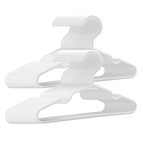 Image of Trusir Kids Hangers - 100 Pack, 11.5 Inch White Baby & Toddler Hangers for Closet - Ideal for Baby Standard Use