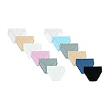 Hanes Women's Cotton Hi Cut Underwear, Available in Regular and Plus Sizes, 12 Pack-Assorted, 7