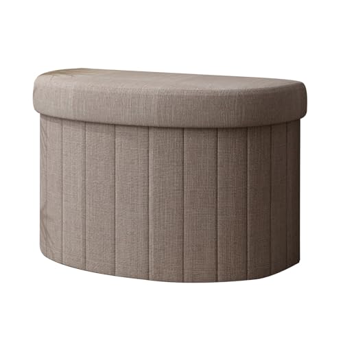 ZLLPIGLS Baul Almacenaje Dormitorio con Esponja de Alta Resiliencia, Banco Almacenaje con Diseño Curvo, para Dormitorio, Entrada o Sala de Estar(Brown)