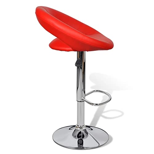 VidaXL 2X Sgabello da Bar Rosso Regolabile