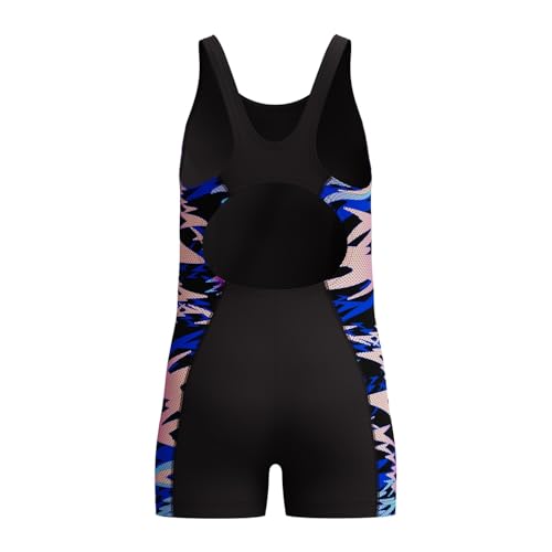 Speedo Hyperboom Splice Muscleback Schwimm Legsuit für Mädchen, Schwarz, 10