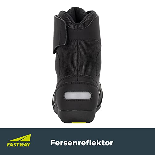 Touring 201 Motorradstiefel Herren, CE Zertifiziert, Schalthebelverstärkung, Knöchelschutz, Robuste Motorradschuhe, Schnürsenkel mit Klett-Abdeckung, Größe 37-47 – Bild 5