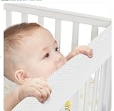 Aiewale 3 Pc Crib Rail Cover for Teething Guard with Stylish Designs,Soft Anti-Collision Strip Corner Cover, Suits for Most Standard Bed,Rail Protector, Edge Guard Bumper (018-white)