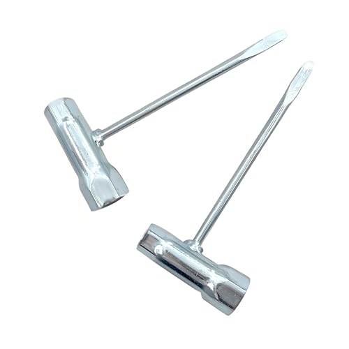 mkemka 2 Stück Zündkerzenschlüssel,Kombischlüssel T-Schlüssel 13/19 mm Schlitzschraubendreher Für Die Meisten Kettensägentypen