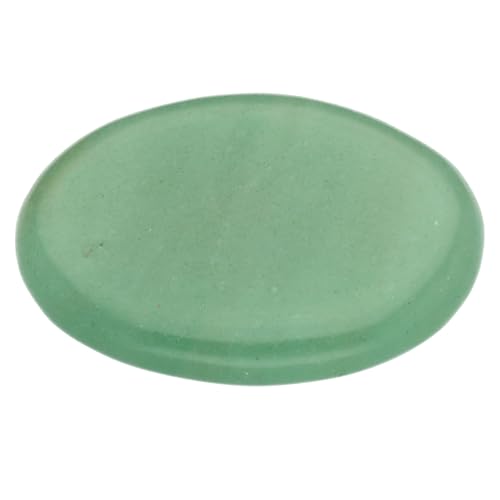 Grüner Aventurin Scheibenstein | Handschmeichler Taschenstein | Hochwertiger Edelstein Lebensquelle Plus