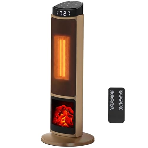 23' Space Heater, 1500W Portable Heaters for Indoor Outdoor Use, Fast Heating with 70&deg; Oscillation,...