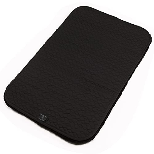 Werner Christ Lammfell Hundedecke Hundeteppich/Hundematte aus echtem Schaffell, der ideale Schlafplatz für Ihren Hund, Größe 50 x 80 cm in schwarz