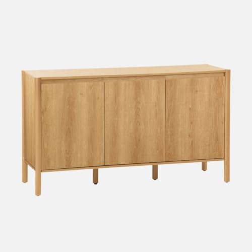 sweeek - Buffet décor Bois 3 Portes Naturel - 140 x 42 x 78.5 cm - Harmony