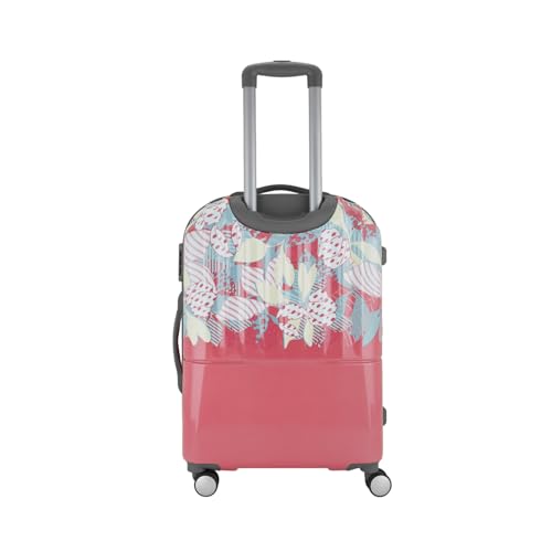 Image of Sprout 79cm Trolley Bag,Hard Side 8 Wheel Check-in Luggage- Pink, Printed, Travel Bag for Women