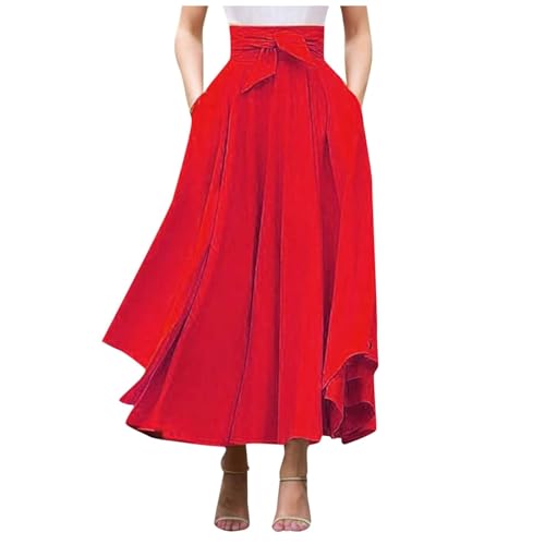 Jupe élégante taille haute femmes asymétrique avec poches style bohème chic