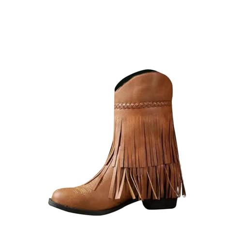 Bottes en jean à franges et broderies florales raffinées