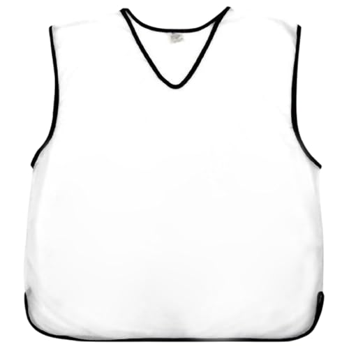 12 X Sports Training Bibs - Quick Dry Mesh Football, Netball, Soccer, Rugby, Cricket Sports Bibs Function Party Outdoor Senior Adult Youth Junior White (7-12 Years old)[Pack of 12 Bibs]