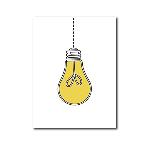 Toile Peinture Image Ampoule Art 30x40cm pour habiller un mur vide avec un style minimaliste élégant