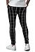 GINGTTO Men Twill Pants Slim Fit Casual Plaid Skinny Pants for Men Fashion Black 34