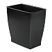 mDesign Rectangular Trash Can Wastebasket, Small Garbage Container Bin for Bathrooms, Powder Rooms, Kitchens, Home Offices - Shatter-Resistant Plastic, Black