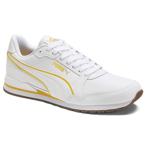 PUMA Mens St Runner V3 Bold Lace Up Sneakers Shoes Casual - White, Yellow2
