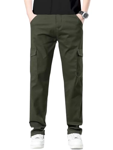 Image of Men's Cotton Cargo Pants Multi-Pocket,Comfortable Work Pants, Durable Trousers & Everyday Wear-CP-036