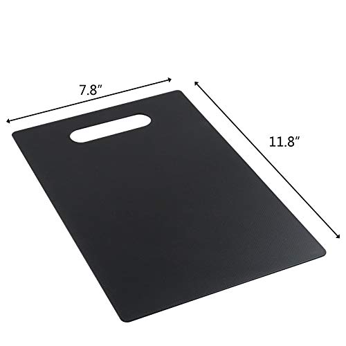Begale - Tabla de cortar pequeña de 6 piezas, multiusos, negra | 11,8" x 7,8", con agujero para colgar, ideal para cocinas pequeñas, apartamentos, RV y camping miniatura 2