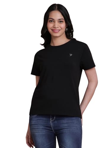 Image of TWIN BIRDS Women Cotton Elastane T-Shirt | Round Neck Casual Everyday Top