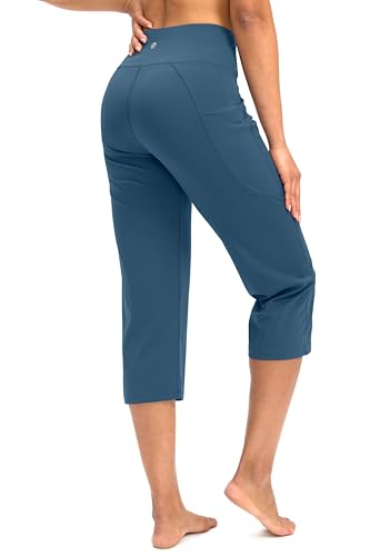 Image of G Gradual Capri Pants for Women High Waist Workout Yoga Pants with Pockets Tummy Control Leggings Crop Straight