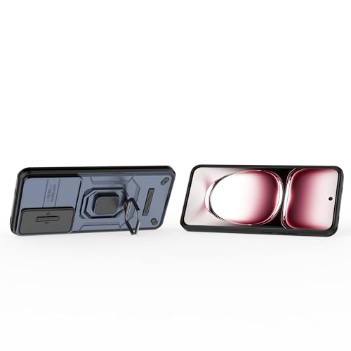 Image of Thermoplastic Polyurethane Camshield Pro Case With Slide Camera Protection And Ring Stand Bumper Back Case Cover For Oppo Reno 12 Pro 5G (Blue)