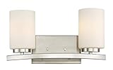 Trade Winds Lighting TW021559BN 2-Light Transitional Bath Bar Vanity Light, 100 Watts, in Brushed...