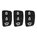 BouGPeng 3 Piezas Carcasa para Llave de Coche de Goma Compatible con Hyundai i40 i30 i10 i20 ix20 ix30 ix25 ix35 Santa Fe Tucson 3 Botones Carcasa Funda Mando Llaves de Silicona de Repuesto