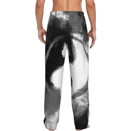 Yin And Yang Print Men'S Pajama Pants Soft Sleep Lounge Pants With Pockets-3