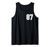 numero 87 stile sportivo in bianco canotta