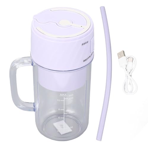Bnineteenteam 10 Blades Portable Blender Juicer Cup, Efficient Rechargeable Multifunctional Juicing Cup with Blades Heads for Outdoor Camping RV Life Patio Dinner Home Daily Life (Purple)
