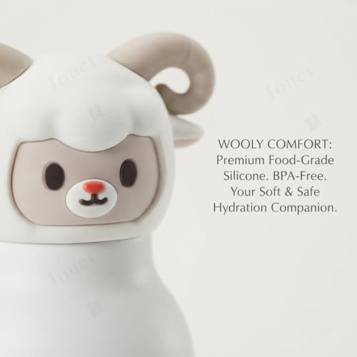 Image of JOUET Cute Sheep Kids Water Bottle 280ml, Stainless Steel Leakproof Drinking Bottle for School, Travel, Sports & Daily Use