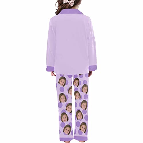 Personalized Pajamas for Girls Custom Face Pet Cat Dog Photo Long Sleeve Sleepwear Shirts Pants 2 Pcs Funny Pajama Set2