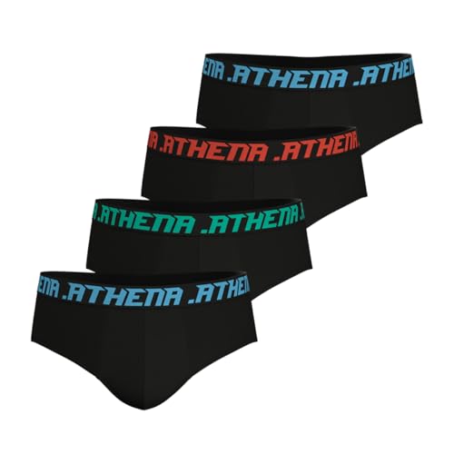 Athena - Lot de 4 Slips Homme My Petit Prix - Coton Stretch - Label Oeko-TEX® Standard 100