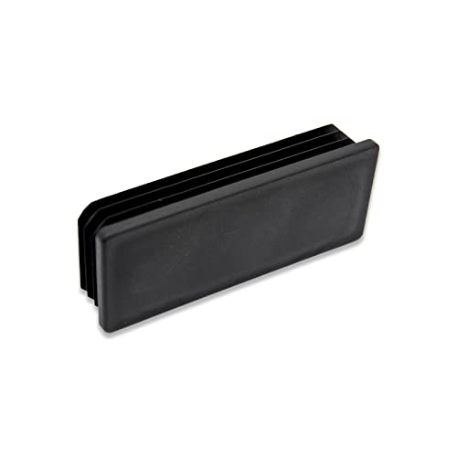 Image of Flyshop 8 Pack Black Chair Glide Inserts Plastic Plugs Rectangle Pipe Tubing End Caps 40 x 100 mm, 1-9 /16 inch x 4 inch