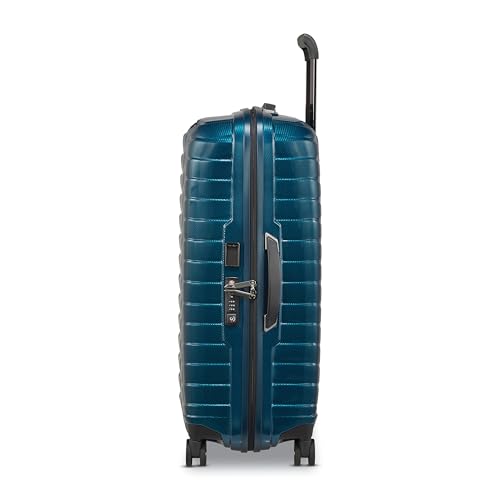Image of Samsonite Proxis Medium Hardside Luggage with Dual Spinner Wheels - Innovative Roxkin Lightweight Shell With Ultimate Durability- Includes TSA Lock, Ergonomic Telescoping Handle - Petrol Blue