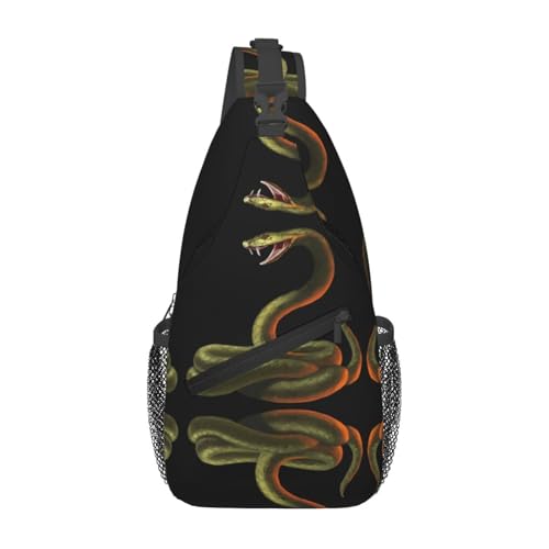 Sac à bandoulière à motif serpent pour homme - Sac de sport et voyage